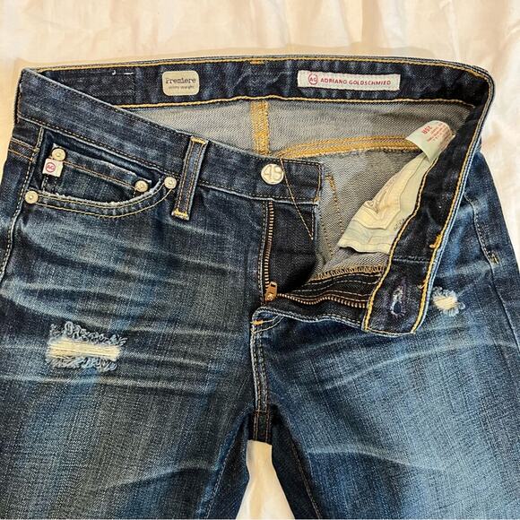 AG Adriano Goldschmied Premiere Skinny Straight Dark Wash Jeans size 25R - Picture 3 of 13